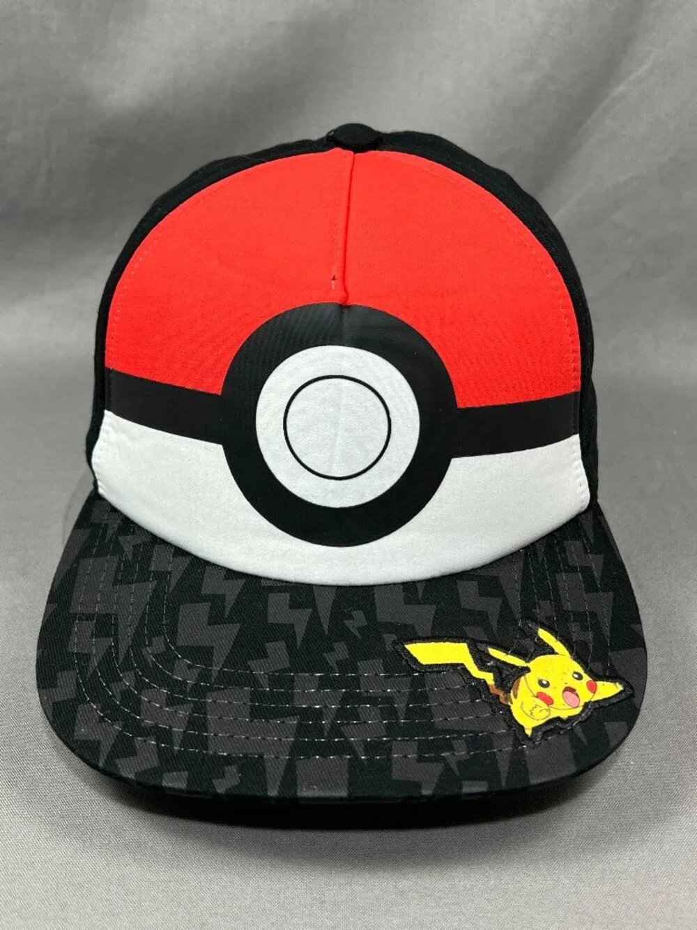 Bioworld Pokemon Pokeball Pikachu Snapback Hat Black Adjustable Youth Kids Cap
